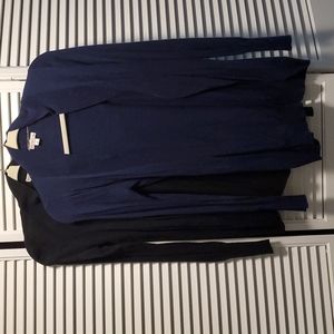 Lot of 2 Women's Merona Black & Blue Cardigans in Size S